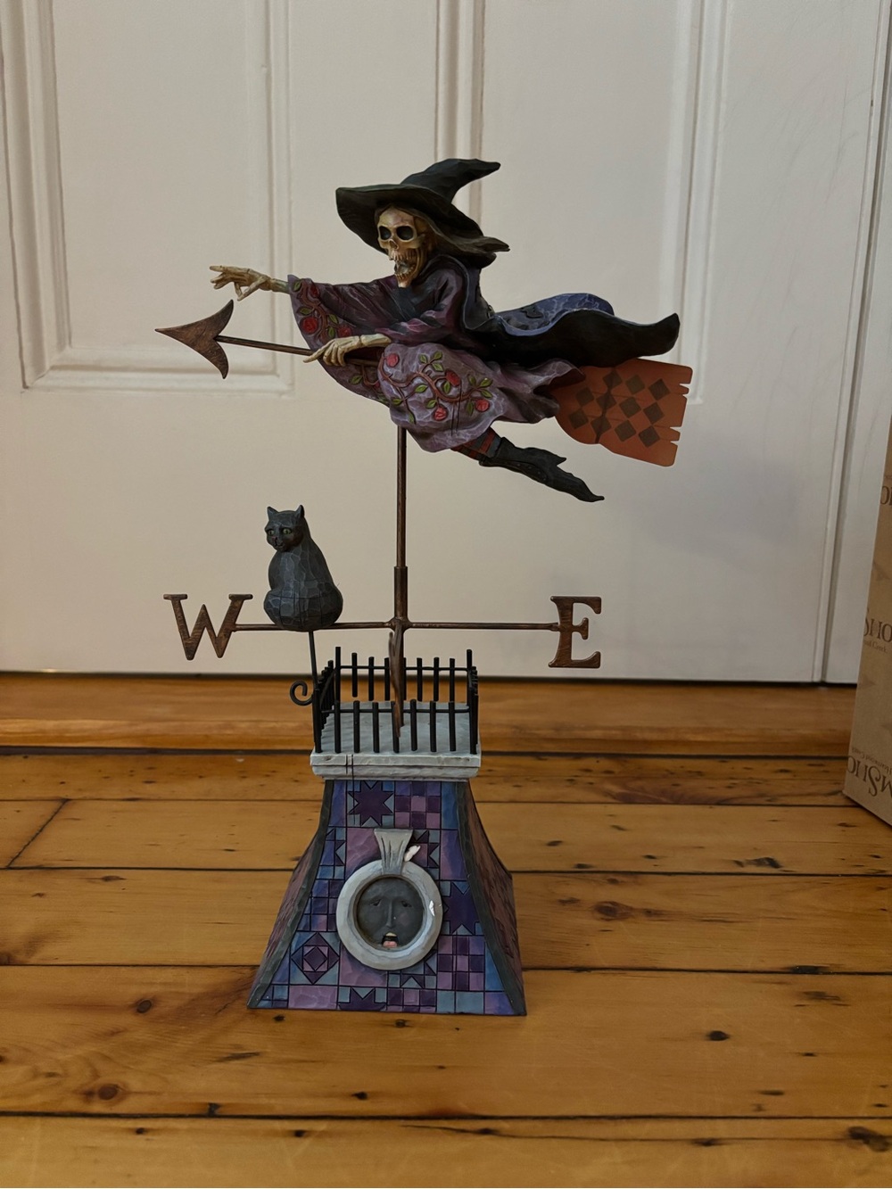 Jim Shore Skeleton Witch Weathervane Home Art Decor